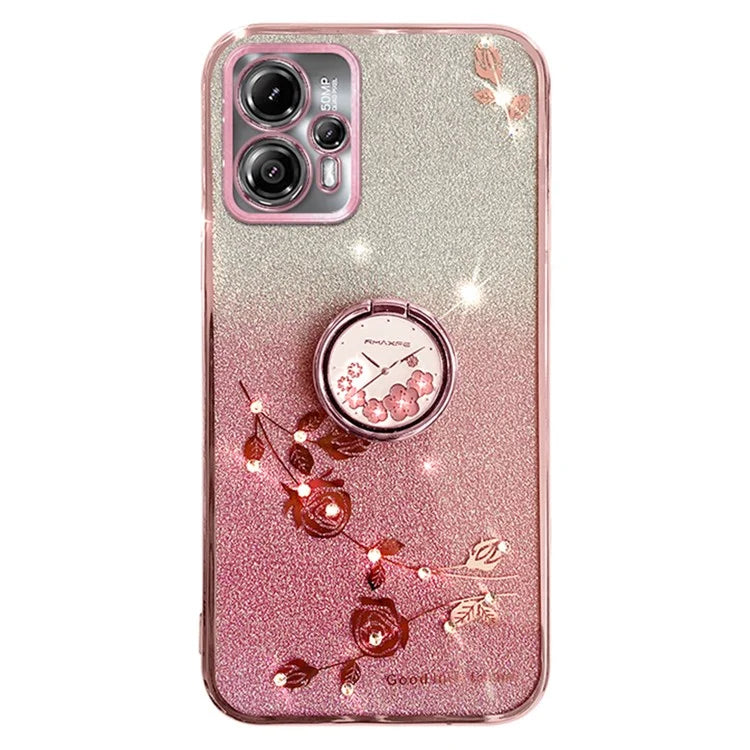 KADEM For Motorola Moto G13 4G / G23 4G Case Rhinestone Soft TPU Kickstand Phone Cover