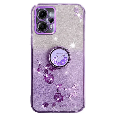 KADEM For Motorola Moto G13 4G / G23 4G Case Rhinestone Soft TPU Kickstand Phone Cover
