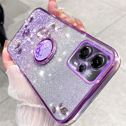 KADEM For Motorola Moto G13 4G / G23 4G Case Rhinestone Soft TPU Kickstand Phone Cover