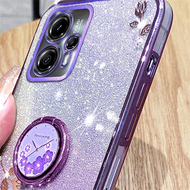 KADEM For Motorola Moto G13 4G / G23 4G Case Rhinestone Soft TPU Kickstand Phone Cover