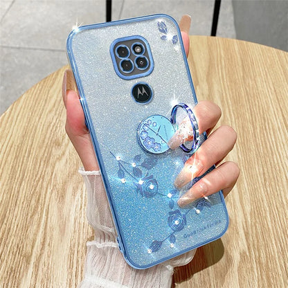 KADEM For Motorola Moto G9 Play Case Glitter Gradient TPU Phone Cover with Ring Kickstand