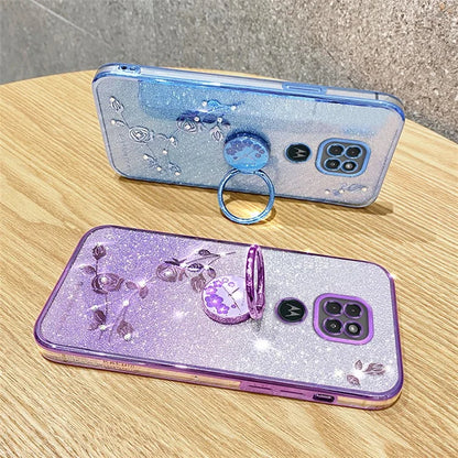 KADEM For Motorola Moto G9 Play Case Glitter Gradient TPU Phone Cover with Ring Kickstand
