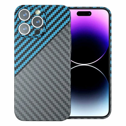 For iPhone 14 Pro Case Splicing Color Hard PC Drop-proof Phone Back Cover+Blue