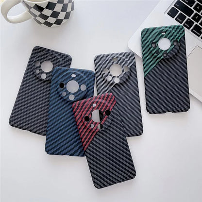 For Huawei Mate 60 Pro Case Hard PC Carbon Fiber Texture Mobile Phone Cover