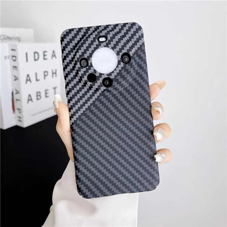 For Huawei Mate 60 Pro Case Hard PC Carbon Fiber Texture Mobile Phone Cover