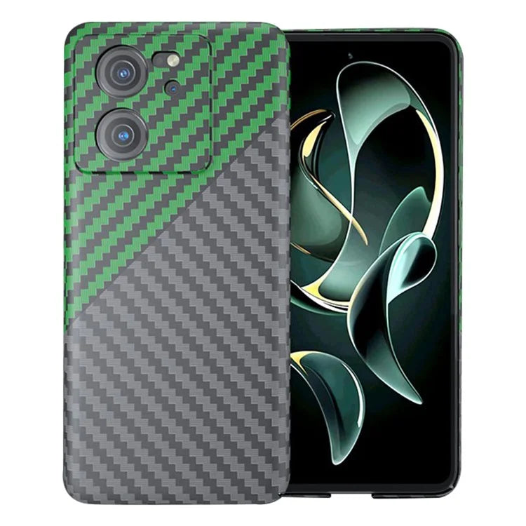 For Xiaomi 13T / 13T Pro Case Splicing Color Carbon Fiber Texture PC Cell Phone Cover