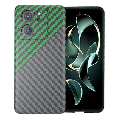 For Xiaomi 13T / 13T Pro Case Splicing Color Carbon Fiber Texture PC Cell Phone Cover