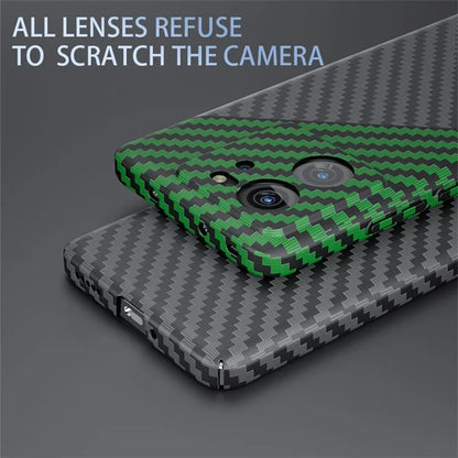For Xiaomi 13T / 13T Pro Case Splicing Color Carbon Fiber Texture PC Cell Phone Cover+Red
