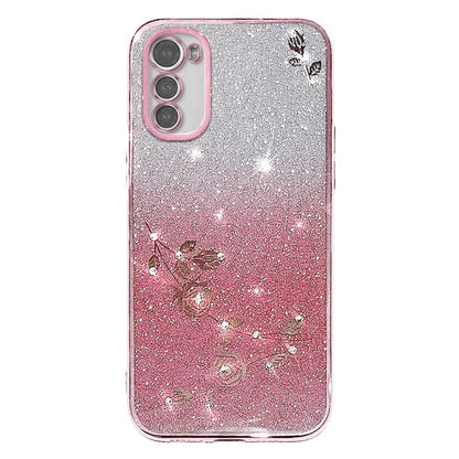 KADEM For Motorola Moto E32 4G / E32s 4G Case Rhinestone Glitter TPU Cover with Strap
