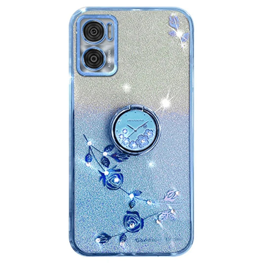 KADEM For Motorola Moto E22 4G / E22i 4G TPU Cover Ring Kickstand Glitter Phone Case