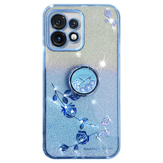 KADEM For Motorola Edge+ (2023) Case Ring Kickstand Flower Decor TPU Cell Phone Cover