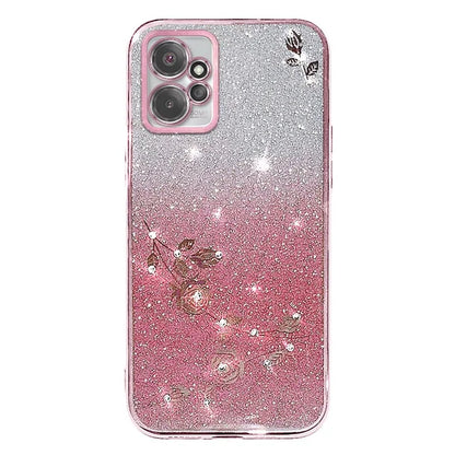 KADEM For Motorola Moto G Power 5G Case Rhinestone Flower Glitter Phone TPU Cover