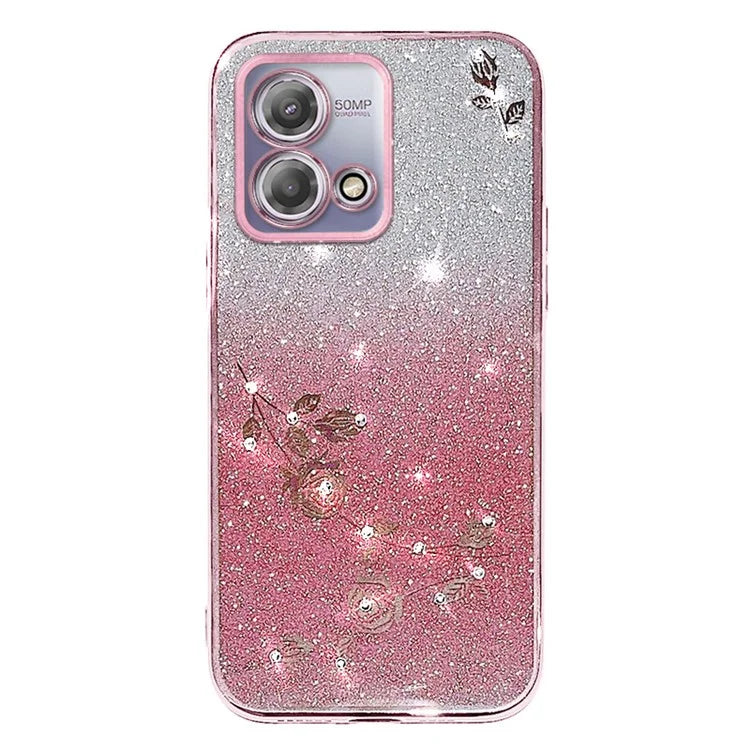 KADEM For Motorola Moto G Stylus 5G (2023) Case Gradient Glitter TPU Phone Cover with Strap