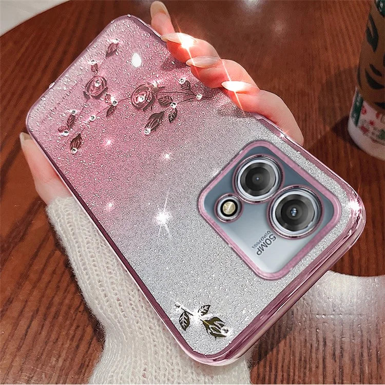 KADEM For Motorola Moto G Stylus 5G (2023) Case Gradient Glitter TPU Phone Cover with Strap