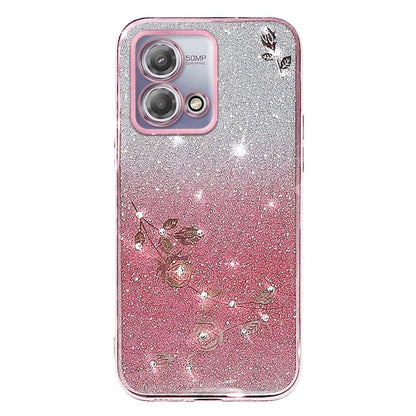 KADEM For Motorola Moto G Stylus 5G (2023) Case Soft TPU Rhinestone Flower Phone Cover