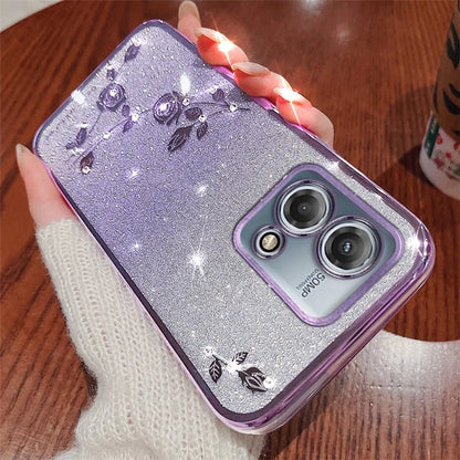 KADEM For Motorola Moto G Stylus 5G (2023) Case Soft TPU Rhinestone Flower Phone Cover