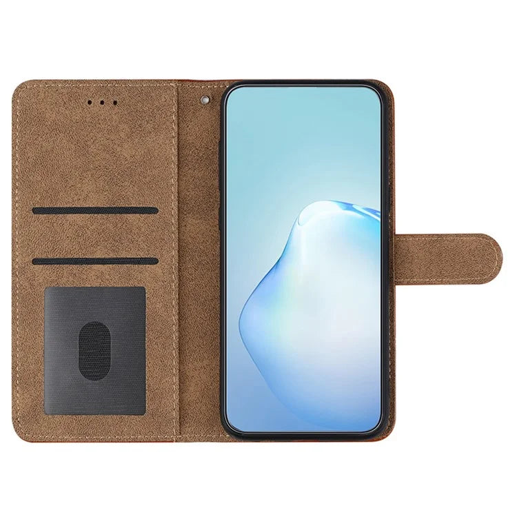For Samsung Galaxy S24+ Case Lines Imprinted Skin-touch Leather Cover