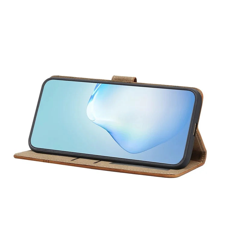 For Samsung Galaxy S24+ Case Lines Imprinted Skin-touch Leather Cover