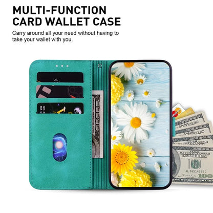 For Samsung Galaxy A05 4G Case Leather Wallet Lily Flower Imprint Phone Anti-drop Cover
