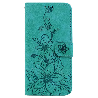 For Samsung Galaxy A05 4G Case Leather Wallet Lily Flower Imprint Phone Anti-drop Cover