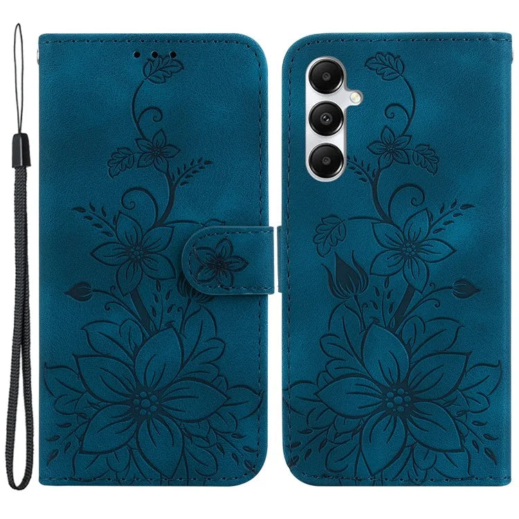 For Samsung Galaxy A05s 4G Case Flower Imprint Leather Wallet Mobile Phone Cover