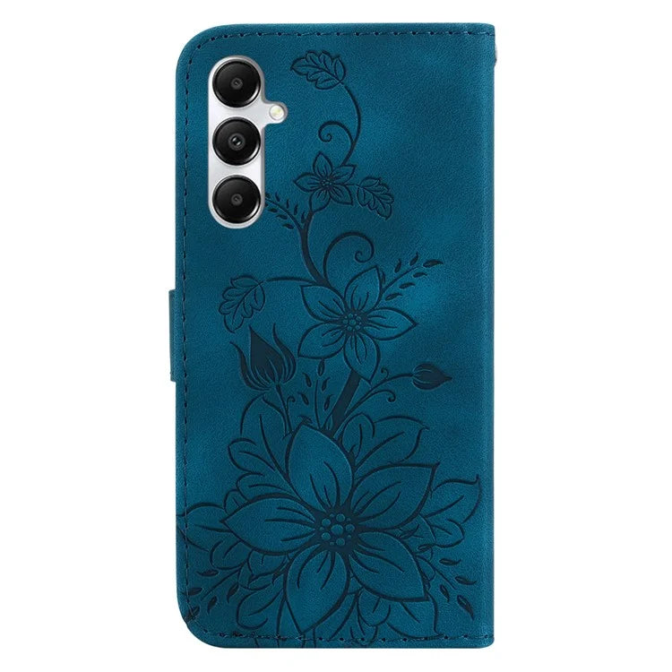 For Samsung Galaxy A05s 4G Case Flower Imprint Leather Wallet Mobile Phone Cover
