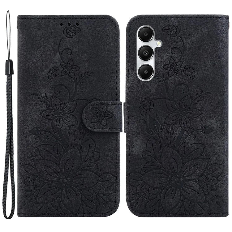 For Samsung Galaxy A05s 4G Case Flower Imprint Leather Wallet Mobile Phone Cover