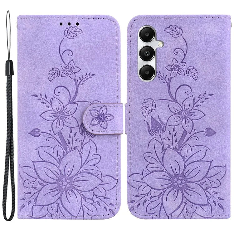For Samsung Galaxy A05s 4G Case Flower Imprint Leather Wallet Mobile Phone Cover