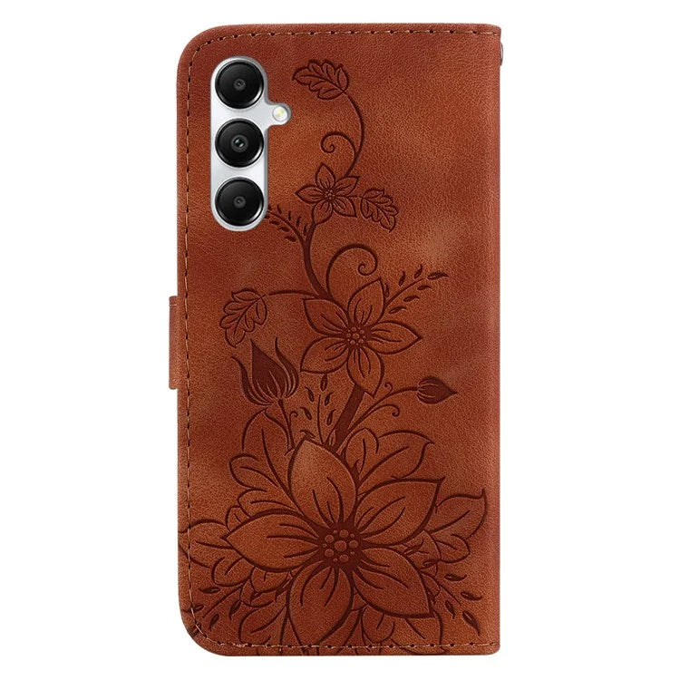 For Samsung Galaxy A05s 4G Case Flower Imprint Leather Wallet Mobile Phone Cover