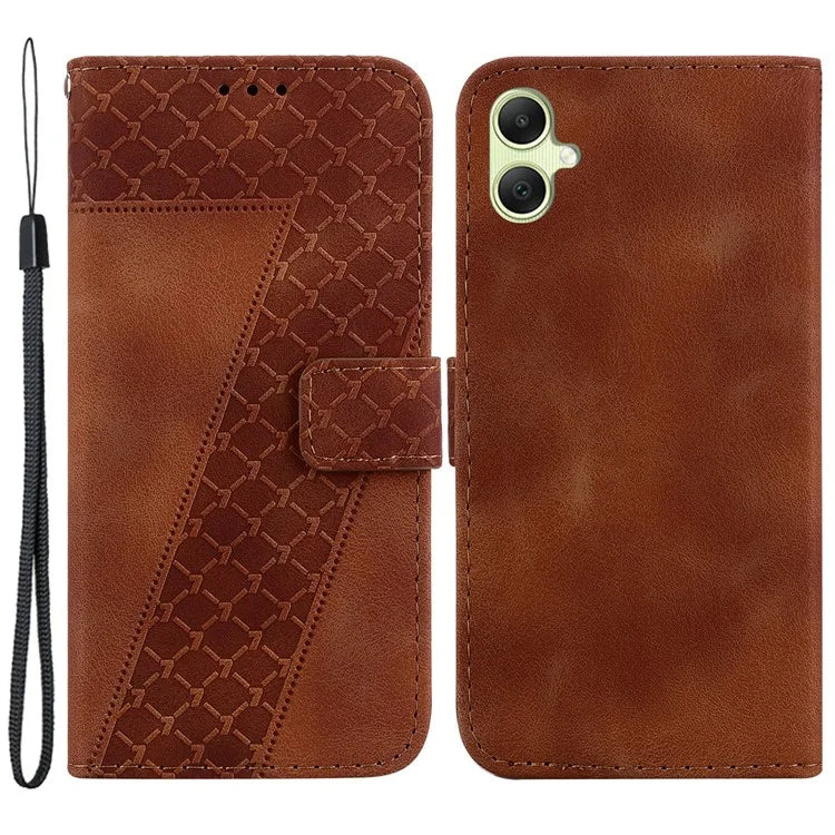 For Samsung Galaxy A05 4G Case PU Leather 7-Shape Imprinted Phone Stand Cover