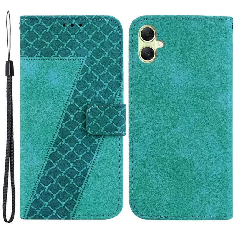 For Samsung Galaxy A05 4G Case PU Leather 7-Shape Imprinted Phone Stand Cover
