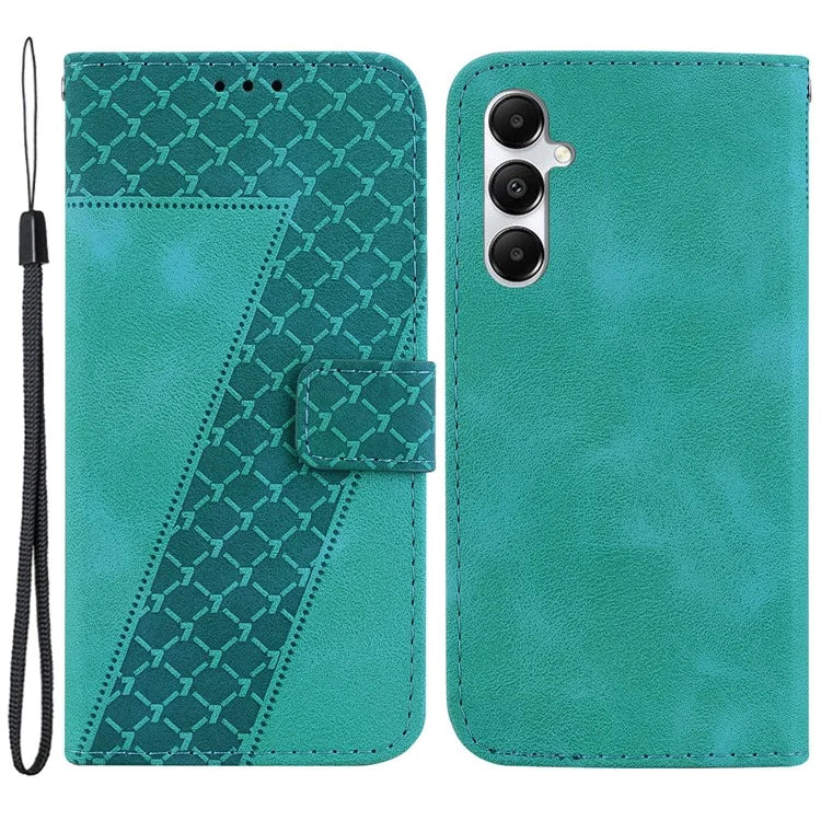 For Samsung Galaxy A05s 4G Case 7-Shape Imprint PU Leather Wallet Stand Phone Cover