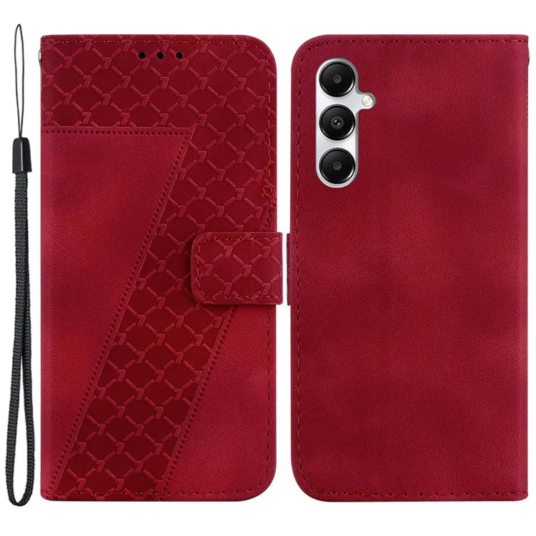 For Samsung Galaxy A05s 4G Case 7-Shape Imprint PU Leather Wallet Stand Phone Cover