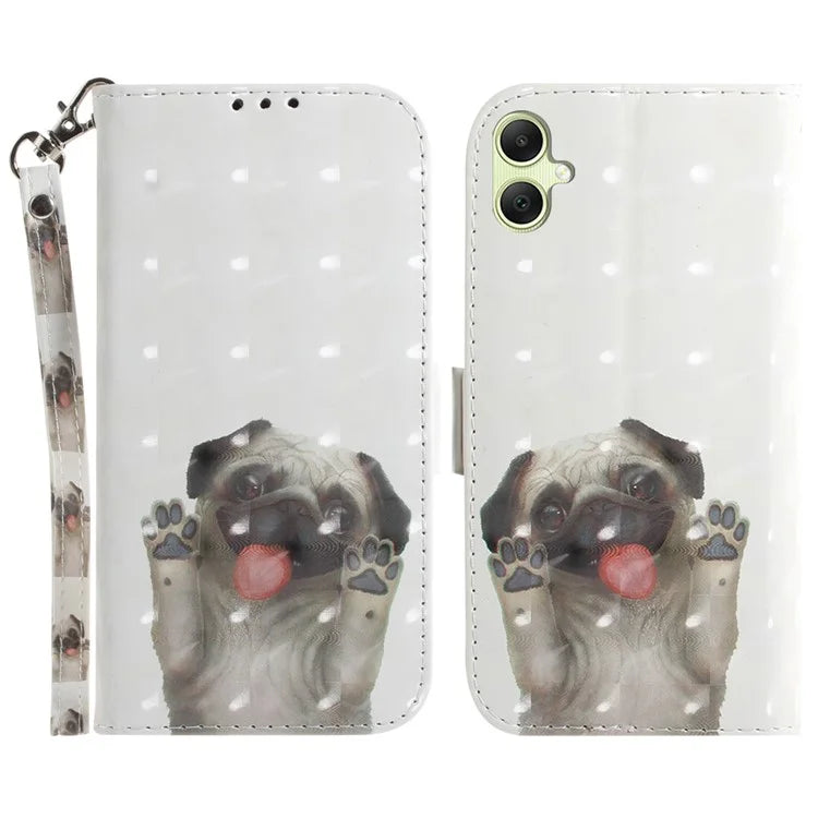 For Samsung Galaxy A05 4G Case Mobile Phone 3D Pattern Printed PU Leather Cover
