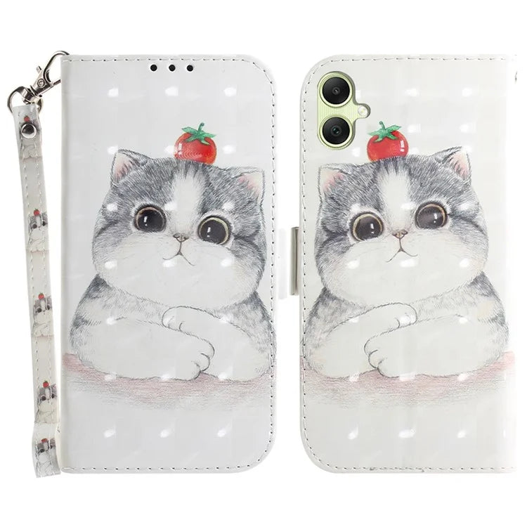 For Samsung Galaxy A05 4G Case Mobile Phone 3D Pattern Printed PU Leather Cover