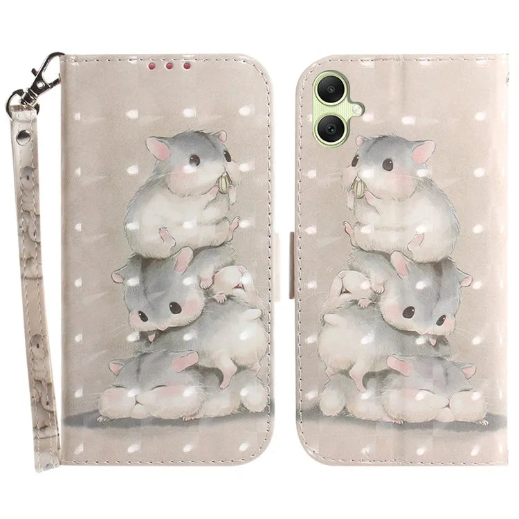 For Samsung Galaxy A05 4G Case Mobile Phone 3D Pattern Printed PU Leather Cover