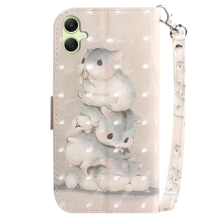 For Samsung Galaxy A05 4G Case Mobile Phone 3D Pattern Printed PU Leather Cover