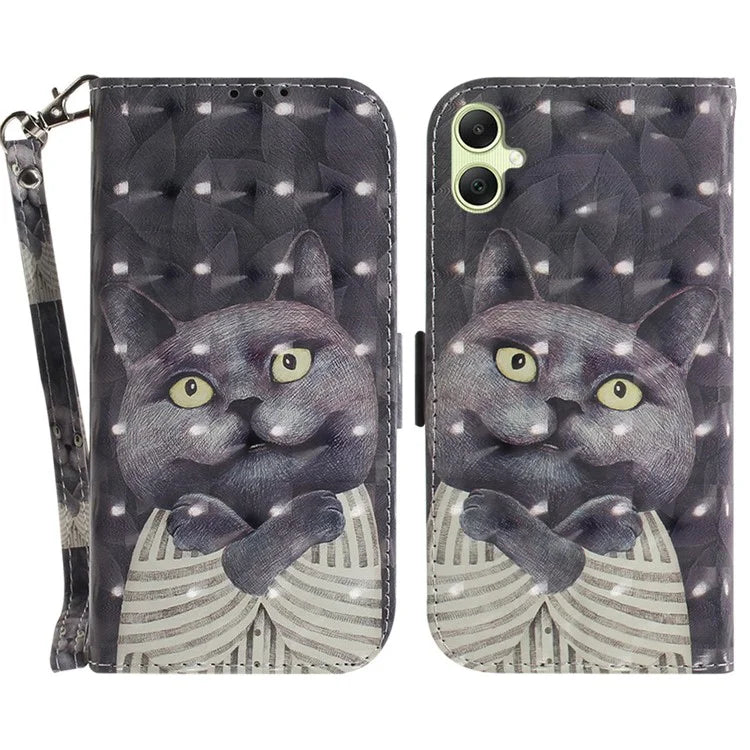 For Samsung Galaxy A05 4G Case Mobile Phone 3D Pattern Printed PU Leather Cover
