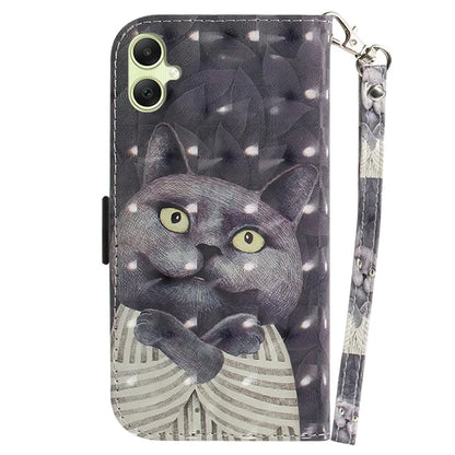 For Samsung Galaxy A05 4G Case Mobile Phone 3D Pattern Printed PU Leather Cover