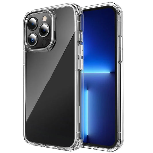 AHASTYLE PC06-N For iPhone 15 Pro Max Clear Phone Case PC+TPU Dual Layer Shockproof Cover