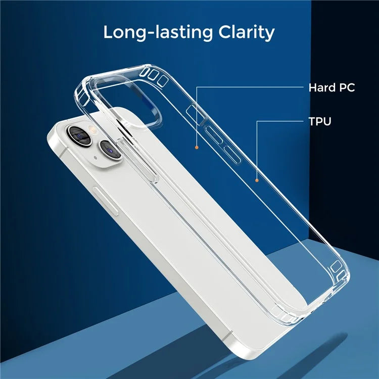 AHASTYLE PC06-N For iPhone 15 Protective Cover Clear PC+TPU Phone Case