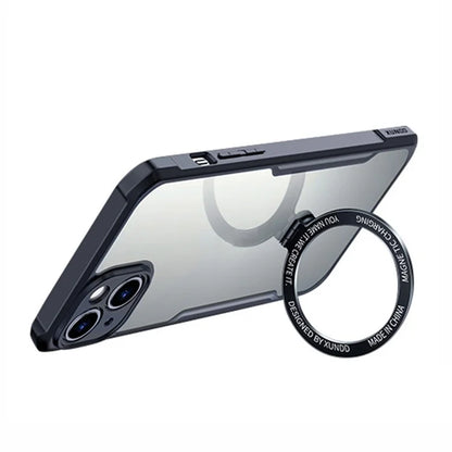 XUNDD For iPhone 15 Acrylic+TPU Magnetic Phone Shell Shockproof Kickstand Cover