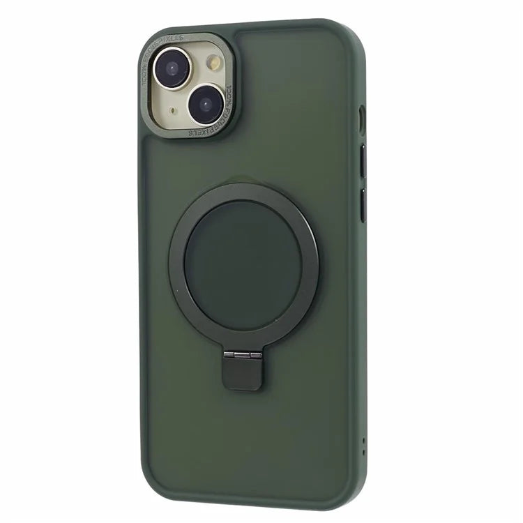 For iPhone 14 Plus Case Compatible with MagSafe Skin-Touch Kickstand TPU+PC Phone Shell