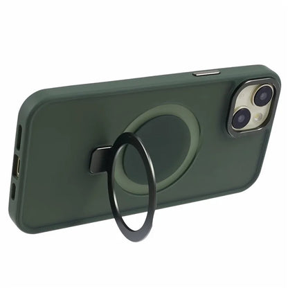 For iPhone 14 Plus Case Compatible with MagSafe Skin-Touch Kickstand TPU+PC Phone Shell