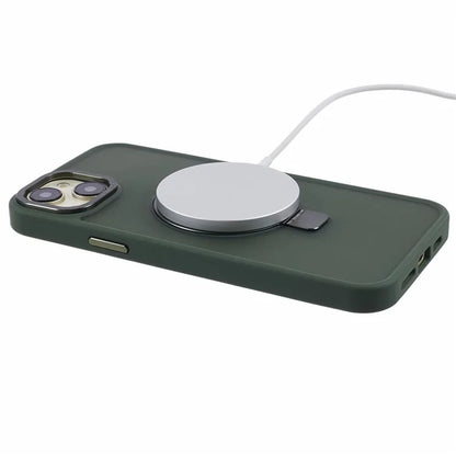 For iPhone 14 Plus Case Compatible with MagSafe Skin-Touch Kickstand TPU+PC Phone Shell