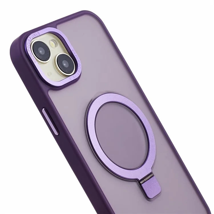For iPhone 14 Plus Case Compatible with MagSafe Skin-Touch Kickstand TPU+PC Phone Shell