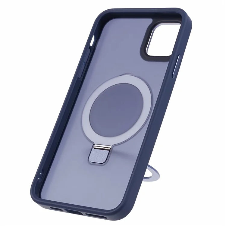 For iPhone 14 Plus Case Compatible with MagSafe Skin-Touch Kickstand TPU+PC Phone Shell