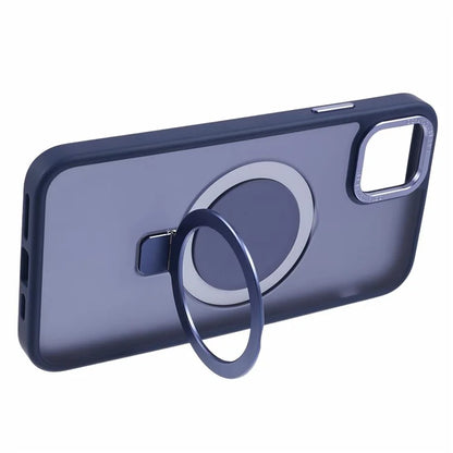 For iPhone 14 Plus Case Compatible with MagSafe Skin-Touch Kickstand TPU+PC Phone Shell