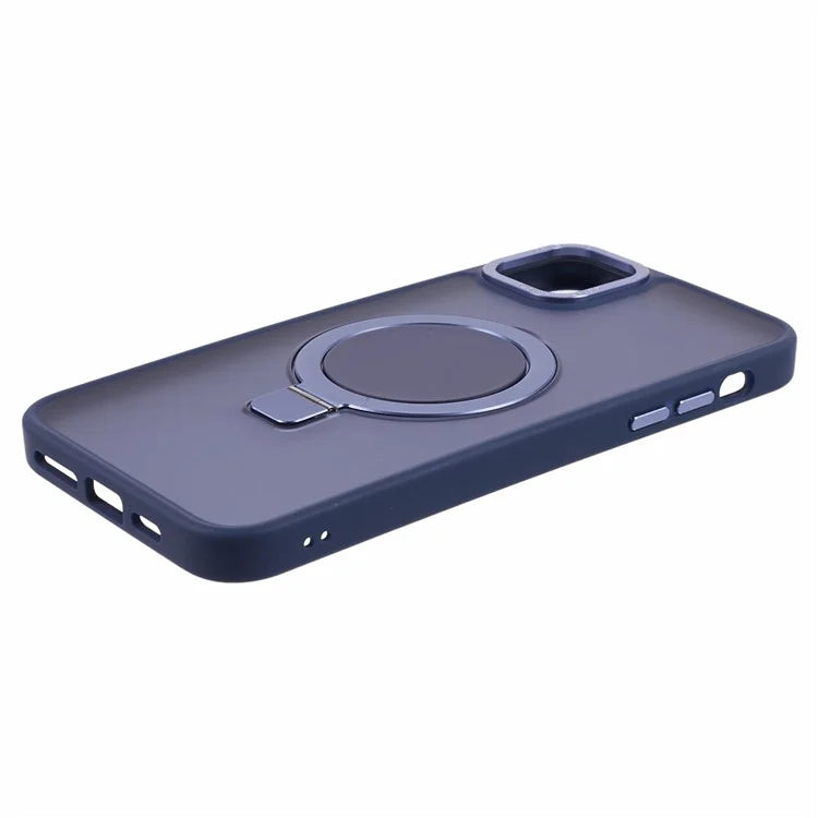 For iPhone 14 Plus Case Compatible with MagSafe Skin-Touch Kickstand TPU+PC Phone Shell