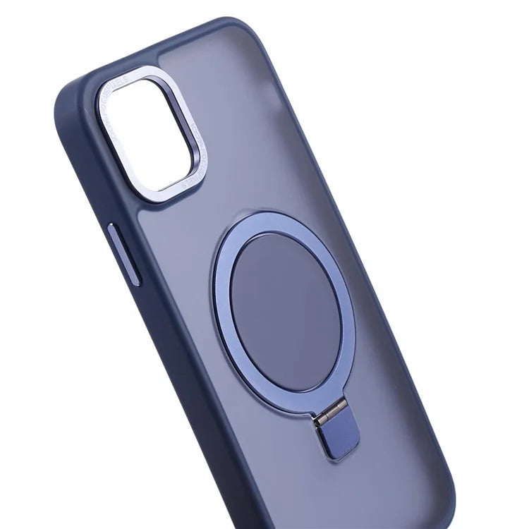 For iPhone 14 Plus Case Compatible with MagSafe Skin-Touch Kickstand TPU+PC Phone Shell